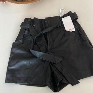 Faux leather shorts